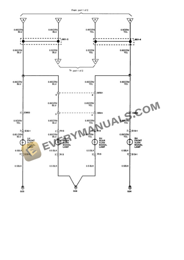 Hyundai Scoupe 1995 Electrical Diagrams L4-1468cc 1.5L SOHC (12 VALVE) Turbo 5 Hyundai Scoupe 1995 Electrical Diagrams L4-1468cc 1.5L SOHC (12 VALVE) Turbo - Image 3