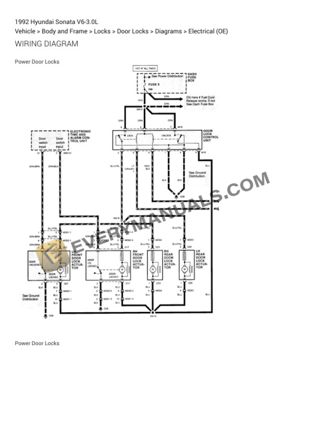 Hyundai Sonata 1992 Electrical Diagrams V6-3.0L 6 Hyundai Sonata 1992 Electrical Diagrams V6-3.0L - Image 4