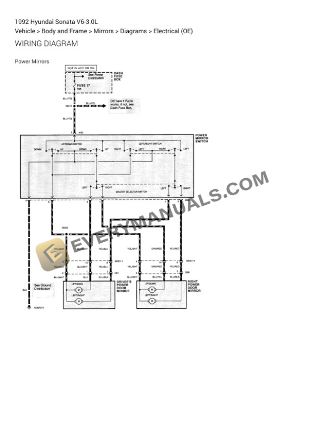 Hyundai Sonata 1992 Electrical Diagrams V6-3.0L 7 Hyundai Sonata 1992 Electrical Diagrams V6-3.0L - Image 5