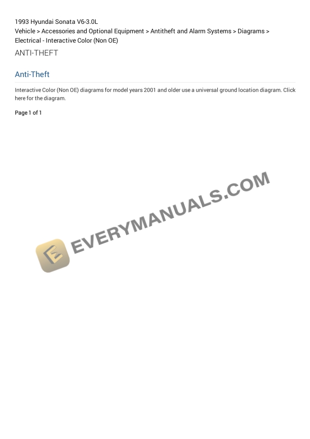Hyundai Sonata 1993 Electrical Diagrams V6-3.0L