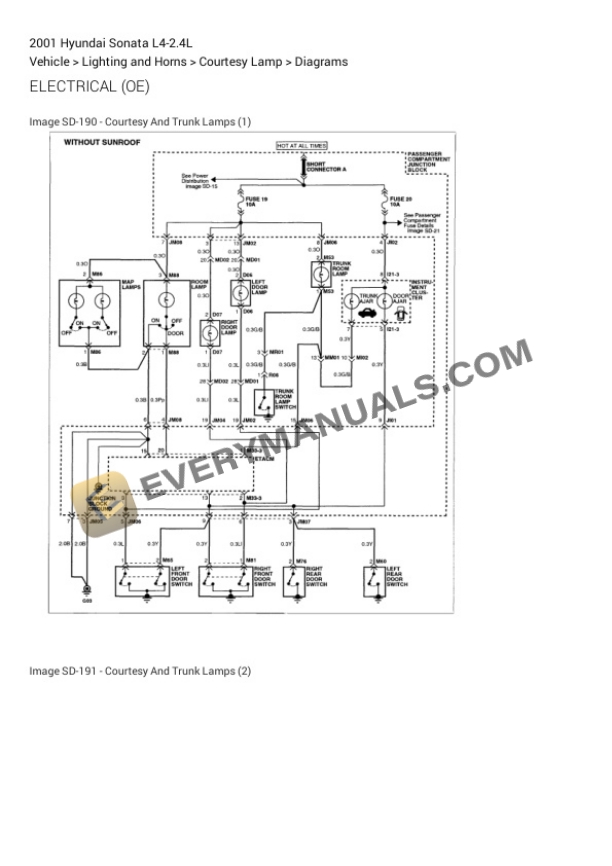 Hyundai Sonata 2001 Electrical Diagrams L4-2.4L 4 Hyundai Sonata 2001 Electrical Diagrams L4-2.4L - Image 2
