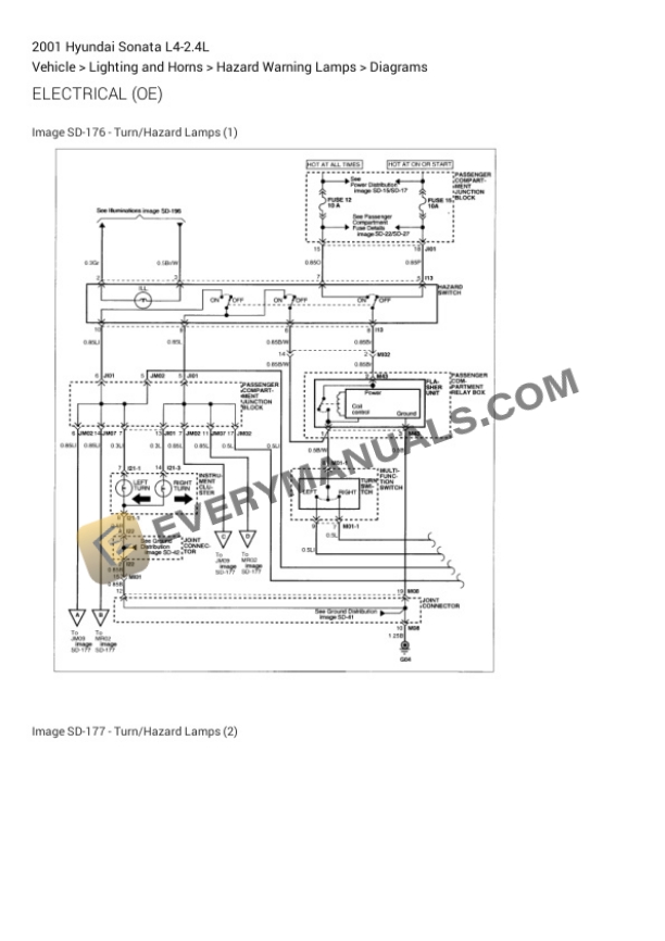 Hyundai Sonata 2001 Electrical Diagrams L4-2.4L 5 Hyundai Sonata 2001 Electrical Diagrams L4-2.4L - Image 3