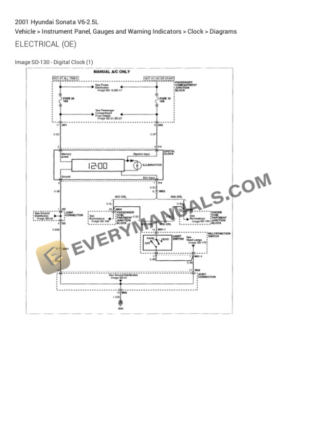 Hyundai Sonata 2001 Electrical Diagrams V6-2.5L 4 Hyundai Sonata 2001 Electrical Diagrams V6-2.5L - Image 2