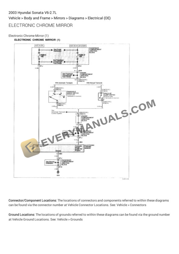 Hyundai Sonata 2003 Electrical Diagrams V6-2.7L 4 Hyundai Sonata 2003 Electrical Diagrams V6-2.7L - Image 2