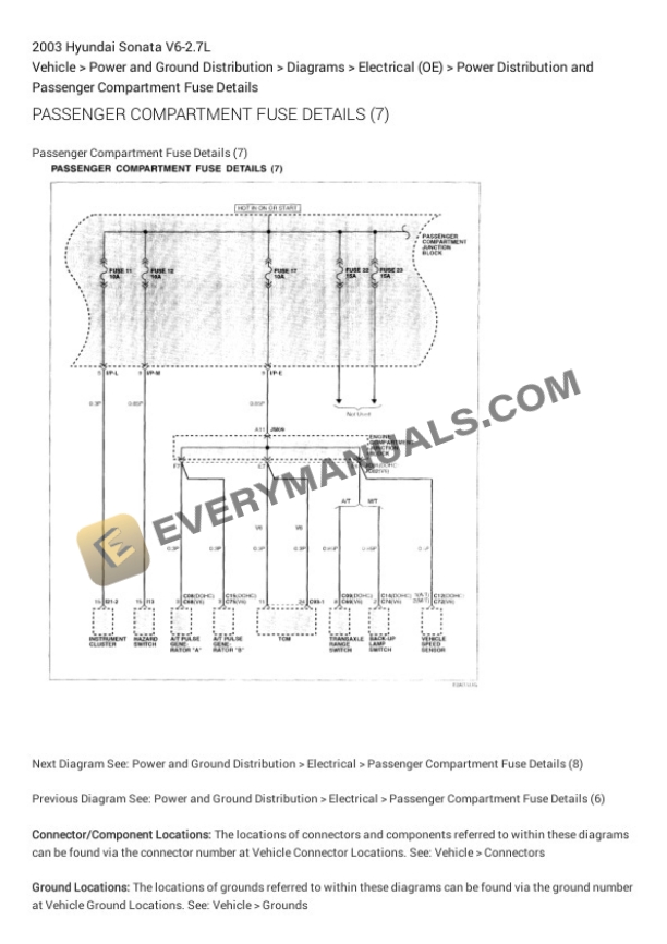 Hyundai Sonata 2003 Electrical Diagrams V6-2.7L 7 Hyundai Sonata 2003 Electrical Diagrams V6-2.7L - Image 5