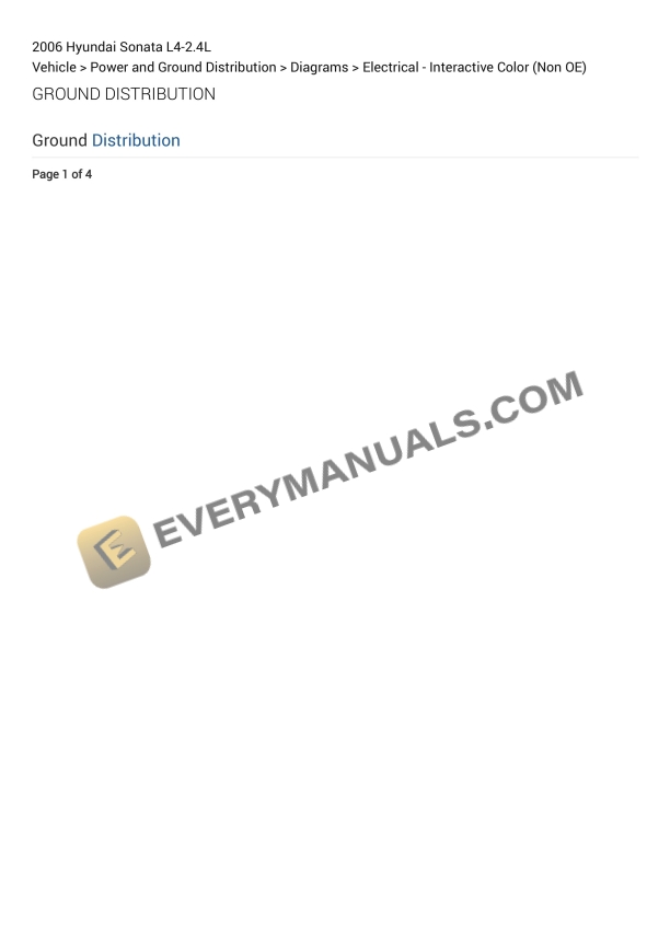 Hyundai Sonata 2006 Electrical Diagrams L4-2.4L 3 Hyundai Sonata 2006 Electrical Diagrams L4-2.4L
