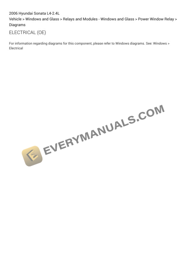 Hyundai Sonata 2006 Electrical Diagrams L4-2.4L 5 Hyundai Sonata 2006 Electrical Diagrams L4-2.4L - Image 3