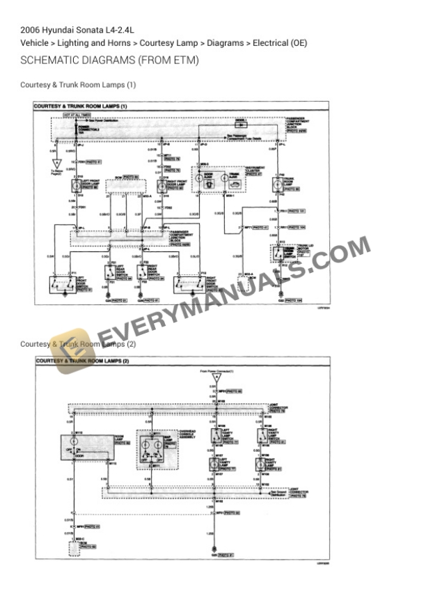Hyundai Sonata 2006 Electrical Diagrams L4-2.4L 6 Hyundai Sonata 2006 Electrical Diagrams L4-2.4L - Image 4