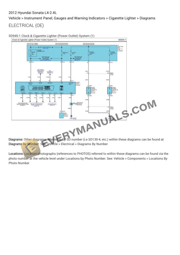 Hyundai Sonata 2012 Electrical Diagrams L4-2.4L 5 Hyundai Sonata 2012 Electrical Diagrams L4-2.4L - Image 3