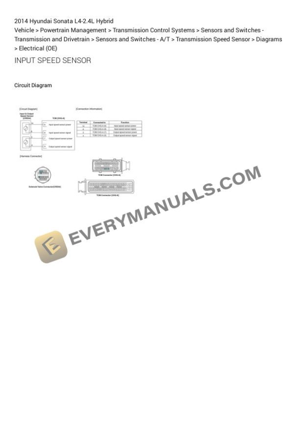 Hyundai Sonata 2014 Electrical Diagrams L4-2.4L Hybrid 5 Hyundai Sonata 2014 Electrical Diagrams L4-2.4L Hybrid - Image 3