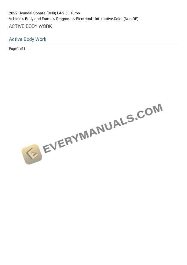 Hyundai Sonata (DN8) 2022 Electrical Diagrams L4-2.5L Turbo
