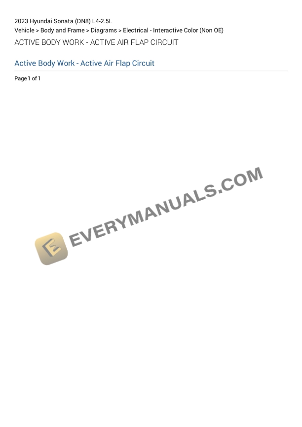 Hyundai Sonata (DN8) 2023 Electrical Diagrams L4-2.5L