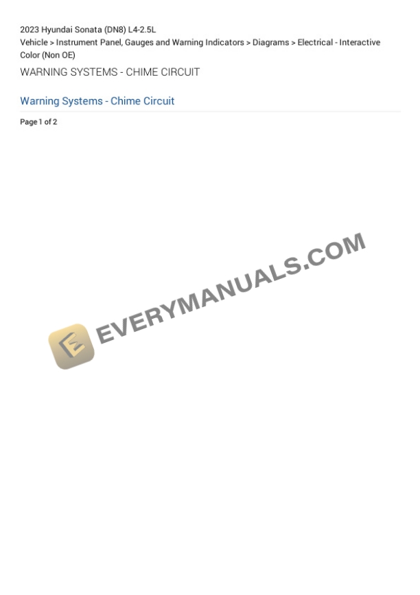 Hyundai Sonata (DN8) 2023 Electrical Diagrams L4-2.5L 4 Hyundai Sonata (DN8) 2023 Electrical Diagrams L4-2.5L - Image 3