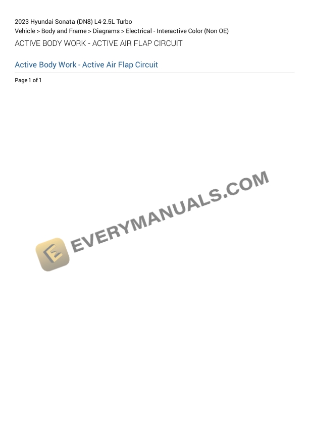 Hyundai Sonata (DN8) 2023 Electrical Diagrams L4-2.5L Turbo