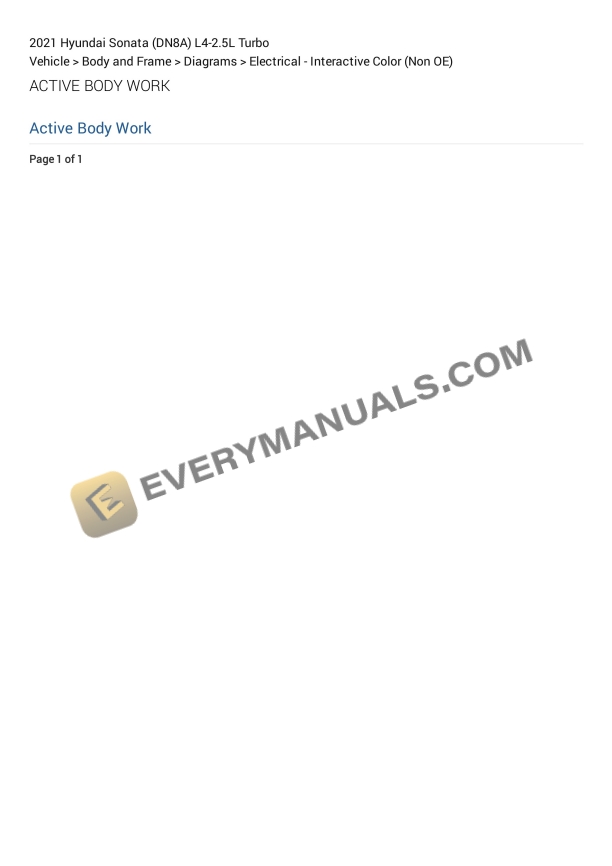 hyundai sonata dn8a 2021 electrical diagrams l4 25l turbo 1
