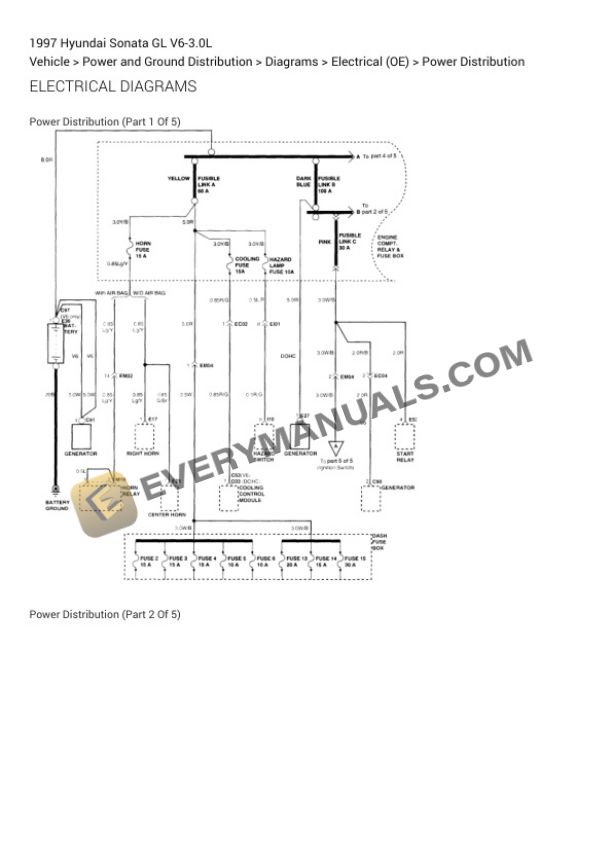 Hyundai Sonata GL 1997 Electrical Diagrams V6-3.0L 7 Hyundai Sonata GL 1997 Electrical Diagrams V6-3.0L - Image 5