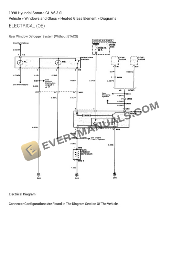 Hyundai Sonata GL 1998 Electrical Diagrams V6-3.0L 6 Hyundai Sonata GL 1998 Electrical Diagrams V6-3.0L - Image 4