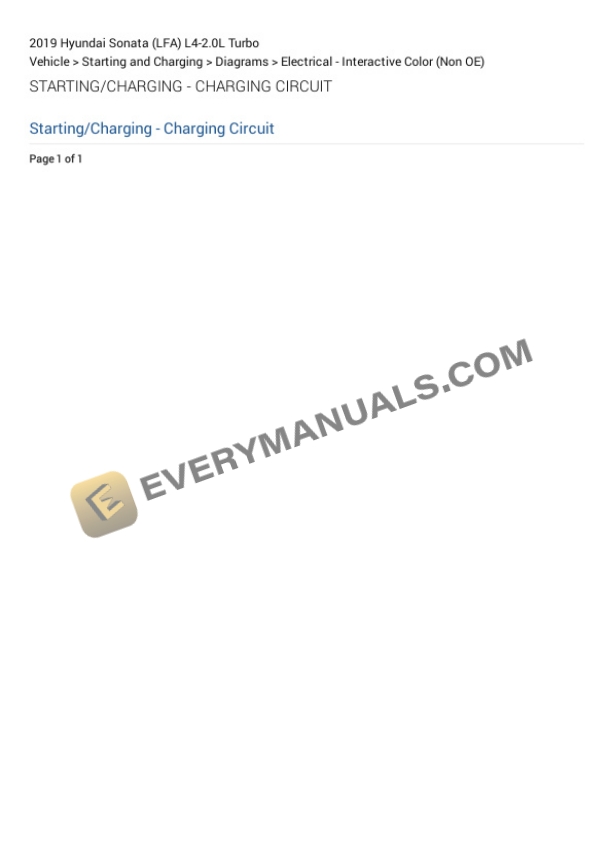 Hyundai Sonata (LFA) 2019 Electrical Diagrams L4-2.0L Turbo 4 Hyundai Sonata (LFA) 2019 Electrical Diagrams L4-2.0L Turbo - Image 2