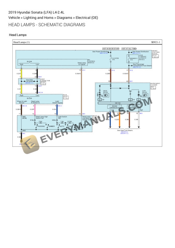 Hyundai Sonata (LFA) 2019 Electrical Diagrams L4-2.4L 6 Hyundai Sonata (LFA) 2019 Electrical Diagrams L4-2.4L - Image 4