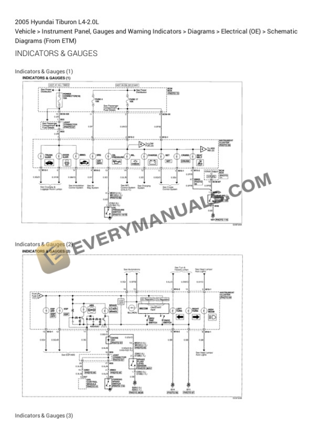 Hyundai Tiburon 2005 Electrical Diagrams L4-2.0L 6 Hyundai Tiburon 2005 Electrical Diagrams L4-2.0L - Image 4
