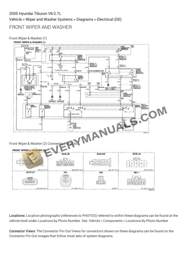 Hyundai Tiburon 2005 Electrical Diagrams V6-2.7L 5 Hyundai Tiburon 2005 Electrical Diagrams V6-2.7L - Image 3