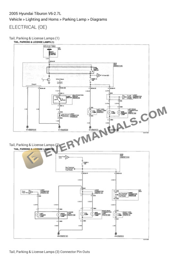 Hyundai Tiburon 2005 Electrical Diagrams V6-2.7L 7 Hyundai Tiburon 2005 Electrical Diagrams V6-2.7L - Image 5