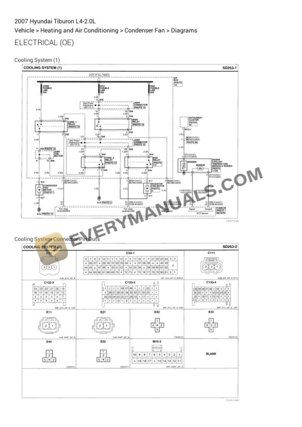Hyundai Tiburon 2007 Electrical Diagrams L4-2.0L 4 Hyundai Tiburon 2007 Electrical Diagrams L4-2.0L - Image 2
