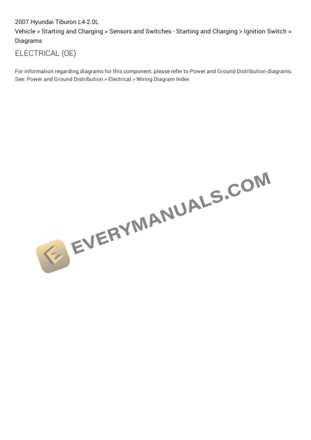 Hyundai Tiburon 2007 Electrical Diagrams L4-2.0L 5 Hyundai Tiburon 2007 Electrical Diagrams L4-2.0L - Image 3