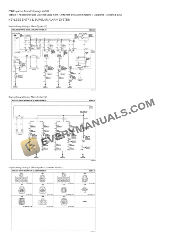 Hyundai Truck Entourage 2008 Electrical Diagrams V6-3.8L 5 Hyundai Truck Entourage 2008 Electrical Diagrams V6-3.8L - Image 3