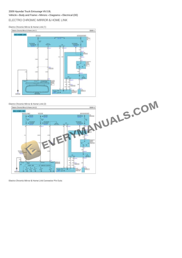 Hyundai Truck Entourage 2009 Electrical Diagrams V6-3.8L 4 Hyundai Truck Entourage 2009 Electrical Diagrams V6-3.8L - Image 2