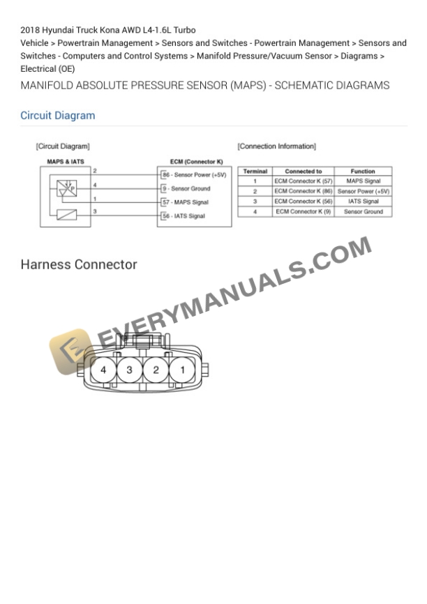 Hyundai Truck Kona AWD 2018 Electrical Diagrams L4-1.6L Turbo 6 Hyundai Truck Kona AWD 2018 Electrical Diagrams L4-1.6L Turbo - Image 4