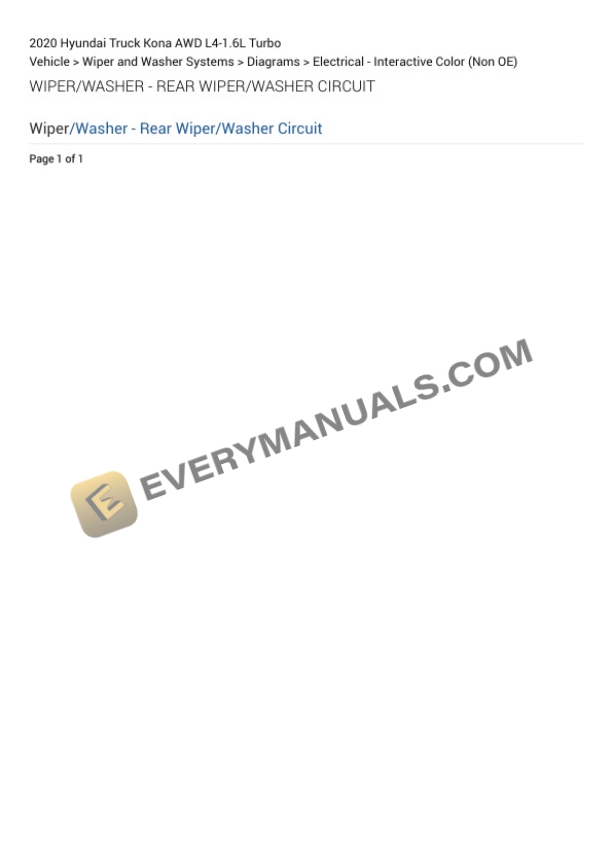Hyundai Truck Kona AWD 2020 Electrical Diagrams L4-1.6L Turbo 5 Hyundai Truck Kona AWD 2020 Electrical Diagrams L4-1.6L Turbo - Image 3
