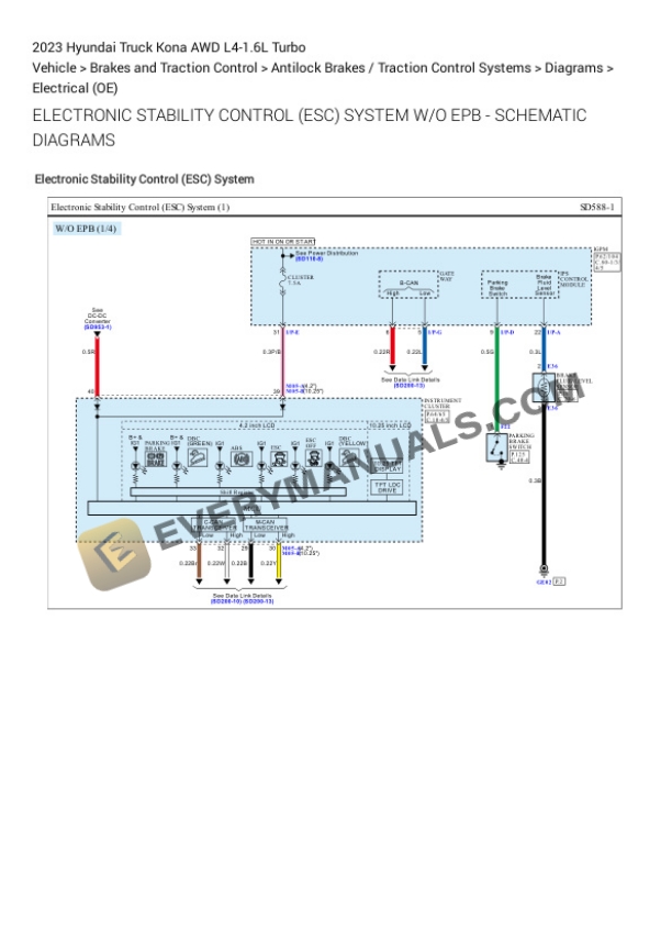 Hyundai Truck Kona AWD 2023 Electrical Diagrams L4-1.6L Turbo 5 Hyundai Truck Kona AWD 2023 Electrical Diagrams L4-1.6L Turbo - Image 3