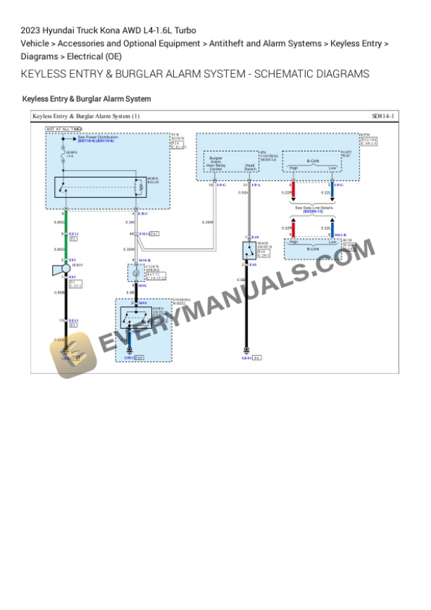 Hyundai Truck Kona AWD 2023 Electrical Diagrams L4-1.6L Turbo 6 Hyundai Truck Kona AWD 2023 Electrical Diagrams L4-1.6L Turbo - Image 4