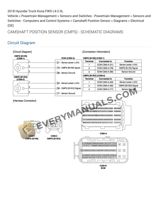 Hyundai Truck Kona FWD 2018 Electrical Diagrams L4-2.0L 4 Hyundai Truck Kona FWD 2018 Electrical Diagrams L4-2.0L - Image 2
