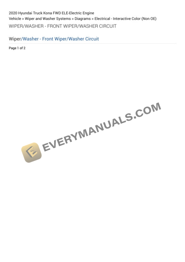 Hyundai Truck Kona FWD 2020 Electrical Diagrams ELE-Electric Engine 4 Hyundai Truck Kona FWD 2020 Electrical Diagrams ELE-Electric Engine - Image 2