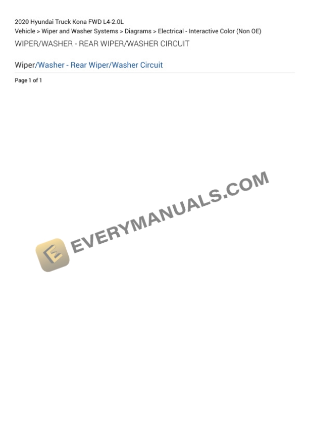 Hyundai Truck Kona FWD 2020 Electrical Diagrams L4-2.0L 5 Hyundai Truck Kona FWD 2020 Electrical Diagrams L4-2.0L - Image 3