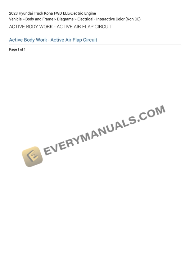 hyundai truck kona fwd 2023 electrical diagrams ele electric engine 1