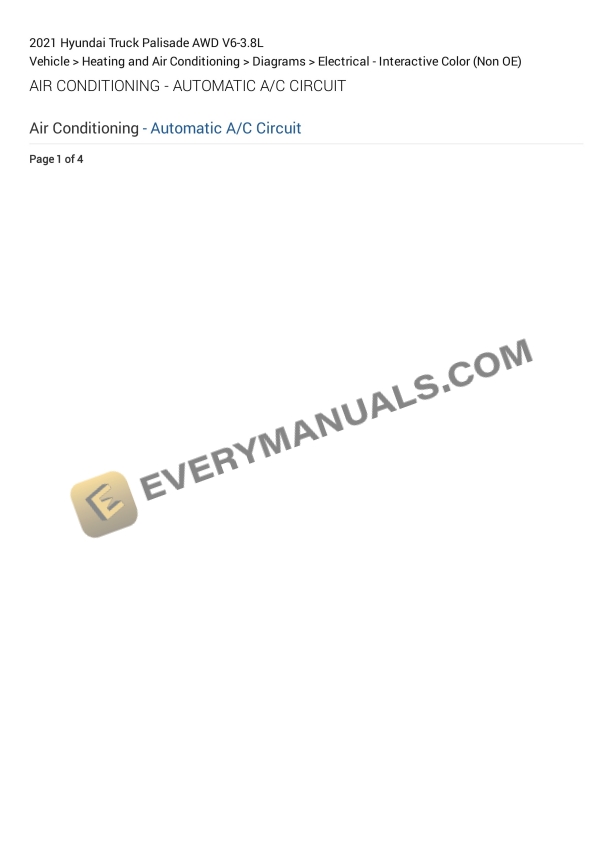 Hyundai Truck Palisade AWD 2021 Electrical Diagrams V6-3.8L