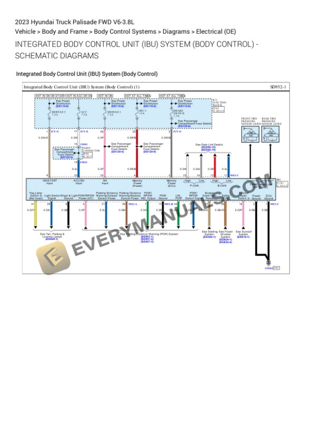 Hyundai Truck Palisade FWD 2023 Electrical Diagrams V6-3.8L 6 Hyundai Truck Palisade FWD 2023 Electrical Diagrams V6-3.8L - Image 4