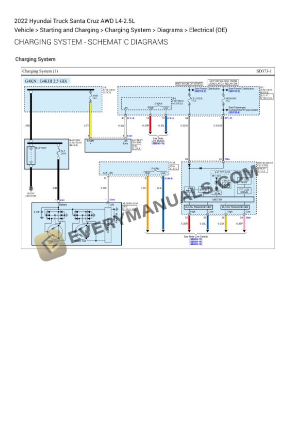 Hyundai Truck Santa Cruz AWD 2022 Electrical Diagrams L4-2.5L 5 Hyundai Truck Santa Cruz AWD 2022 Electrical Diagrams L4-2.5L - Image 3