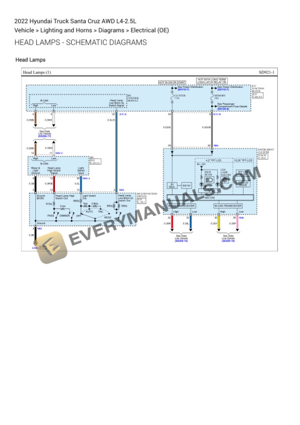 Hyundai Truck Santa Cruz AWD 2022 Electrical Diagrams L4-2.5L 6 Hyundai Truck Santa Cruz AWD 2022 Electrical Diagrams L4-2.5L - Image 4