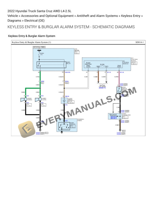 Hyundai Truck Santa Cruz AWD 2022 Electrical Diagrams L4-2.5L 7 Hyundai Truck Santa Cruz AWD 2022 Electrical Diagrams L4-2.5L - Image 5