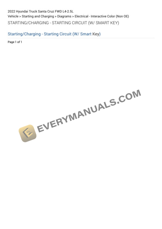 Hyundai Truck Santa Cruz FWD 2022 Electrical Diagrams L4-2.5L 4 Hyundai Truck Santa Cruz FWD 2022 Electrical Diagrams L4-2.5L - Image 2