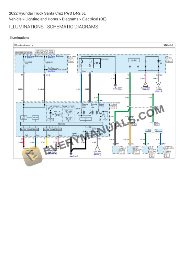 Hyundai Truck Santa Cruz FWD 2022 Electrical Diagrams L4-2.5L 6 Hyundai Truck Santa Cruz FWD 2022 Electrical Diagrams L4-2.5L - Image 4
