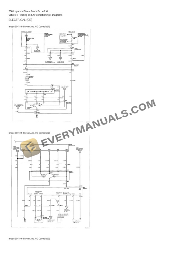 Hyundai Truck Santa Fe 2001 Electrical Diagrams L4-2.4L 5 Hyundai Truck Santa Fe 2001 Electrical Diagrams L4-2.4L - Image 3