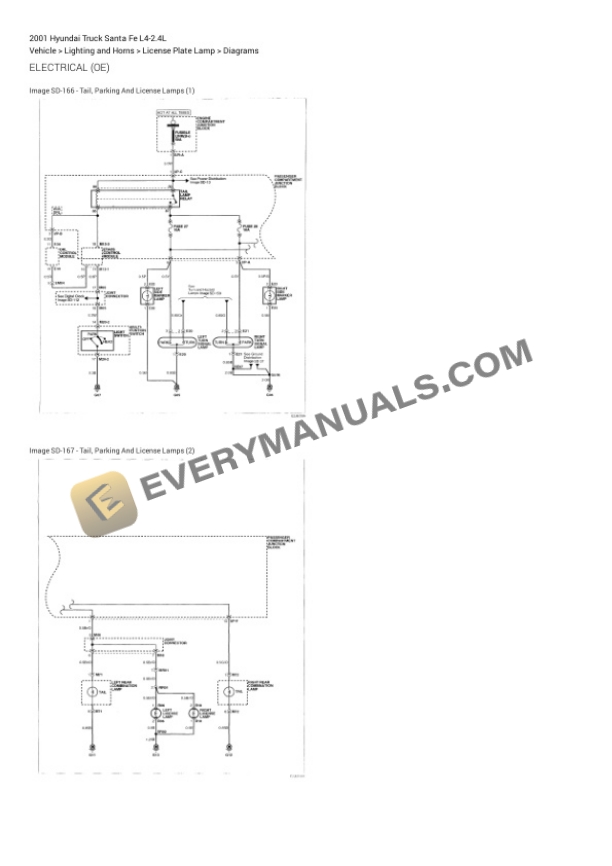 Hyundai Truck Santa Fe 2001 Electrical Diagrams L4-2.4L 6 Hyundai Truck Santa Fe 2001 Electrical Diagrams L4-2.4L - Image 4