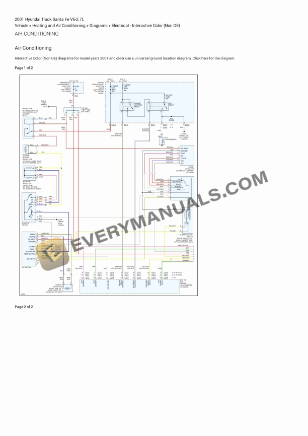 Hyundai Truck Santa Fe 2001 Electrical Diagrams V6-2.7L