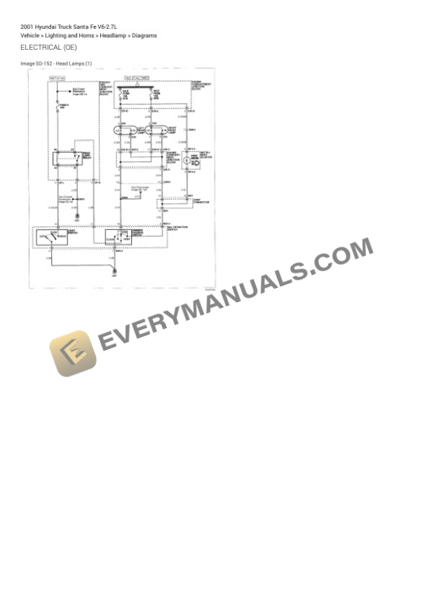 Hyundai Truck Santa Fe 2001 Electrical Diagrams V6-2.7L 5 Hyundai Truck Santa Fe 2001 Electrical Diagrams V6-2.7L - Image 3