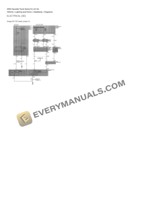 Hyundai Truck Santa Fe 2002 Electrical Diagrams L4-2.4L 5 Hyundai Truck Santa Fe 2002 Electrical Diagrams L4-2.4L - Image 3